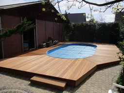 Poolterrasse Bauvorhaben Hütte Terrasse